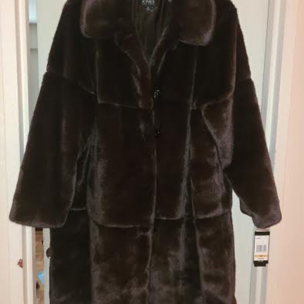 Women's Jones New York Faux Mink Coat